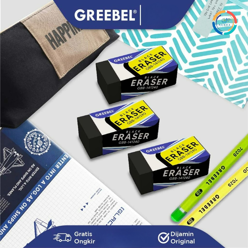 

Greebel Penghapus Pensil Stip Eraser Hitam Kecil GBB-141240 [1Box = 40 Pcs]