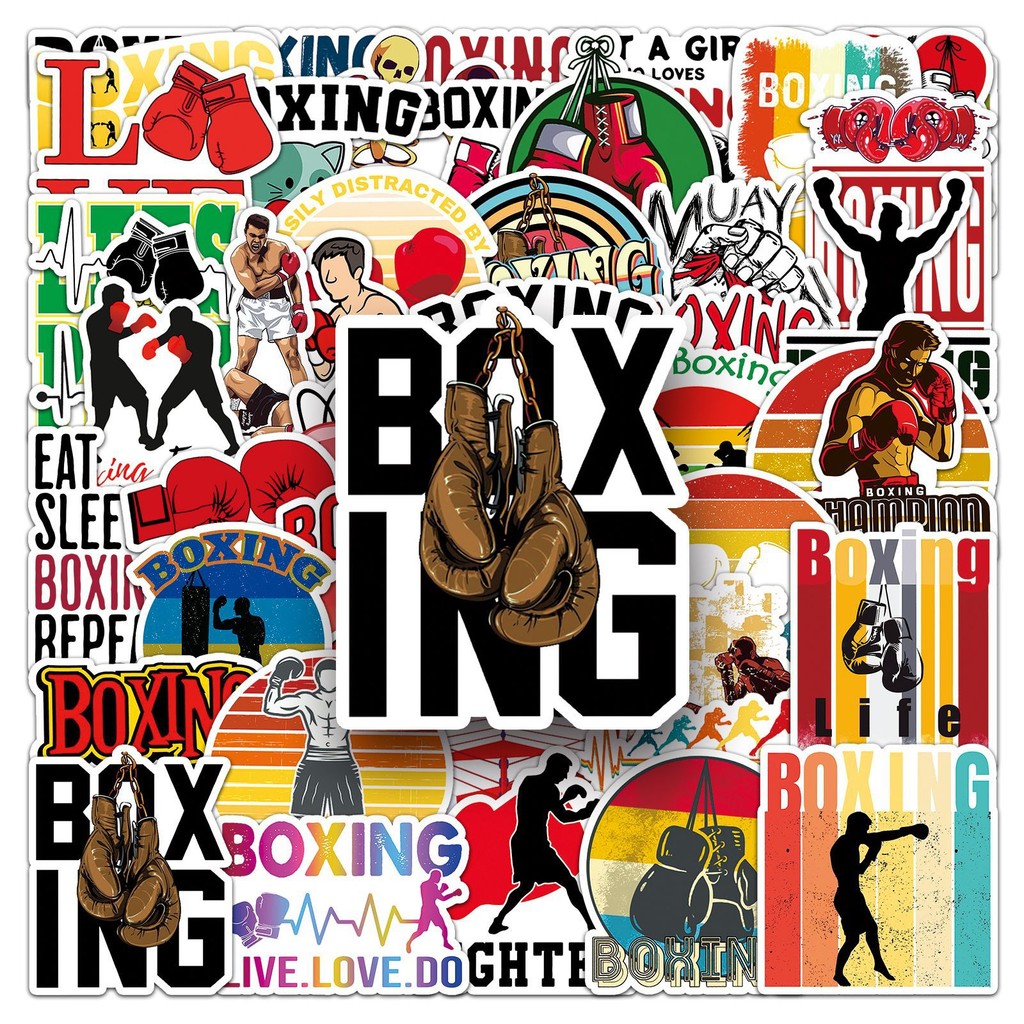

10/30/50PCS Sports Stickers Cartoon Boxing Graffiti Waterproof Decoration Decals DIY Laptop Phone Guitar Car Bike Skateboard Toy
