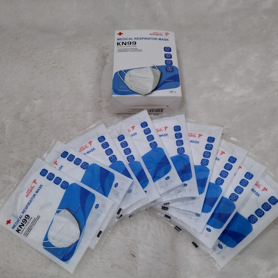 MASKER KN99 LIFE RESOURCES 4 PLY / MEDICAL MASK KN 99 MIRIP 3M isi 10