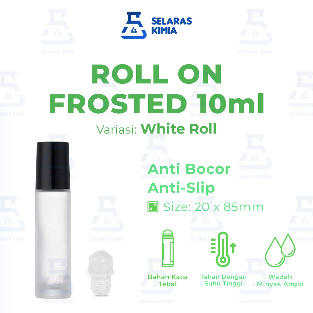 Botol Kaca Roll On Frosted 10ML Essential Oil / Botol Kaca Tebal Oles / Botol Roll On Kaca Buram