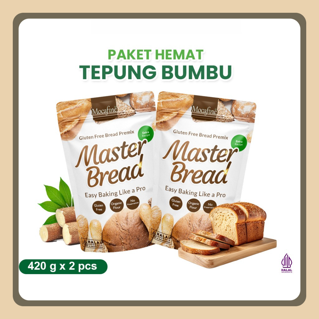 

MOCAFINE - Gluten Free Bread Flour Master Bread - Gluten Free - Halal - 2 pcs - 420 gr