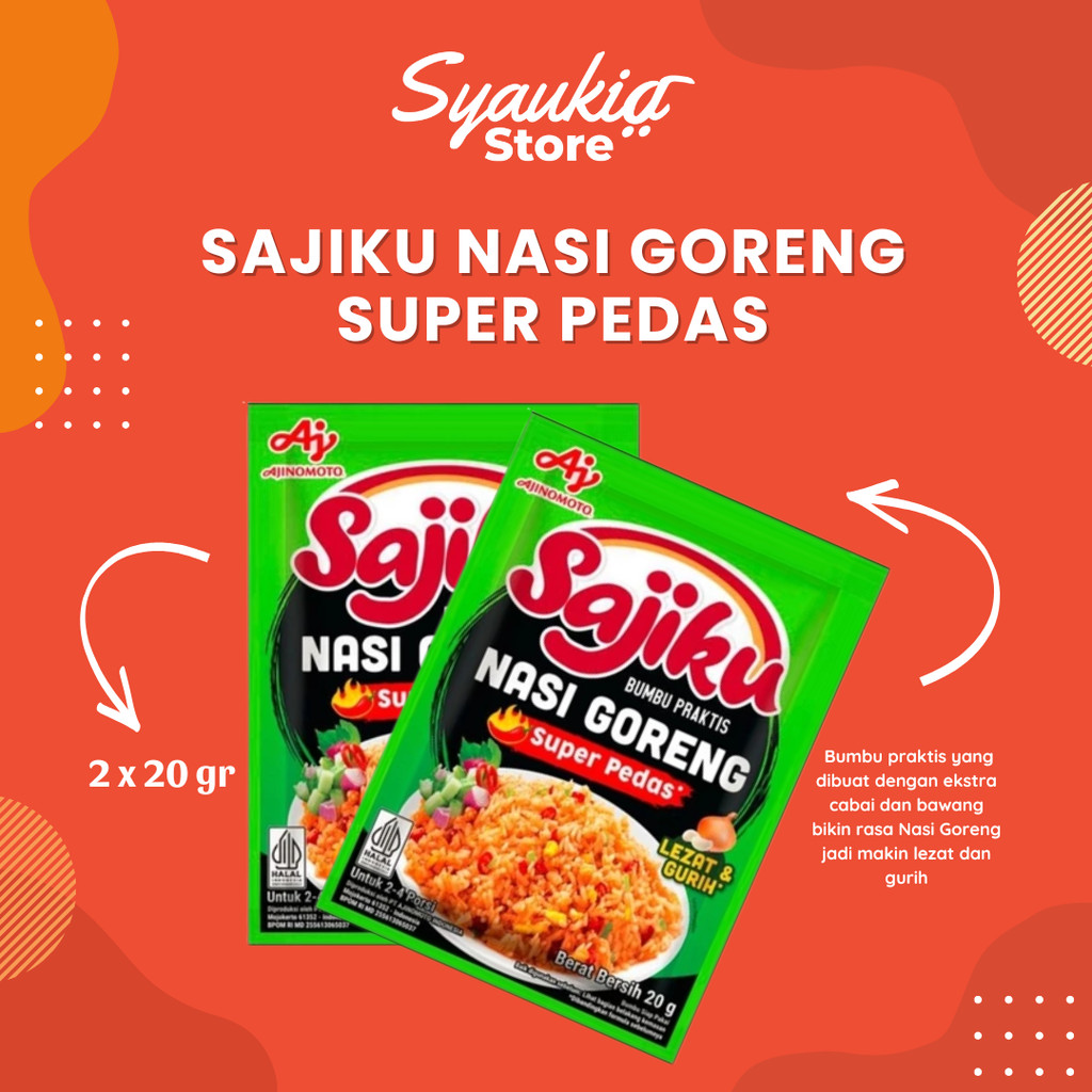 

2 Pcs Sajiku Bumbu Nasi Goreng Pedas 20GR Penyedap Rasa Praktis