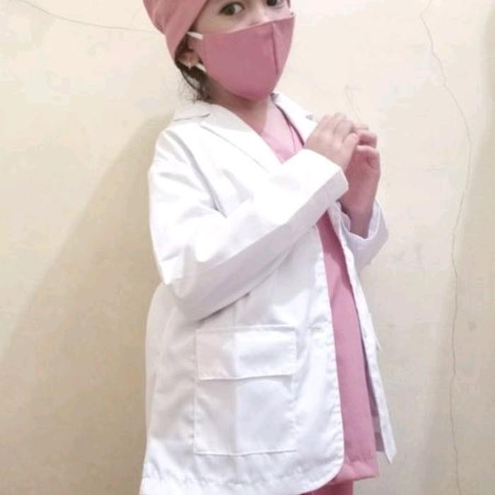 Jas Dokter Anak / Baju Dokter Anak / Costum Profesi Dokter Anak - Putih, 2