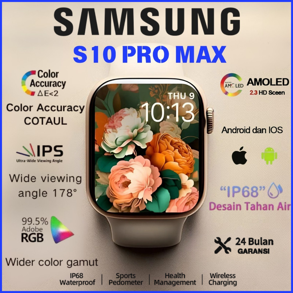 SAMSUNG【️100% Original 】2025 SmartWatch S10 Pro Max 46mm Layar pulau dinamis 2.3 in terbaru hadiah u