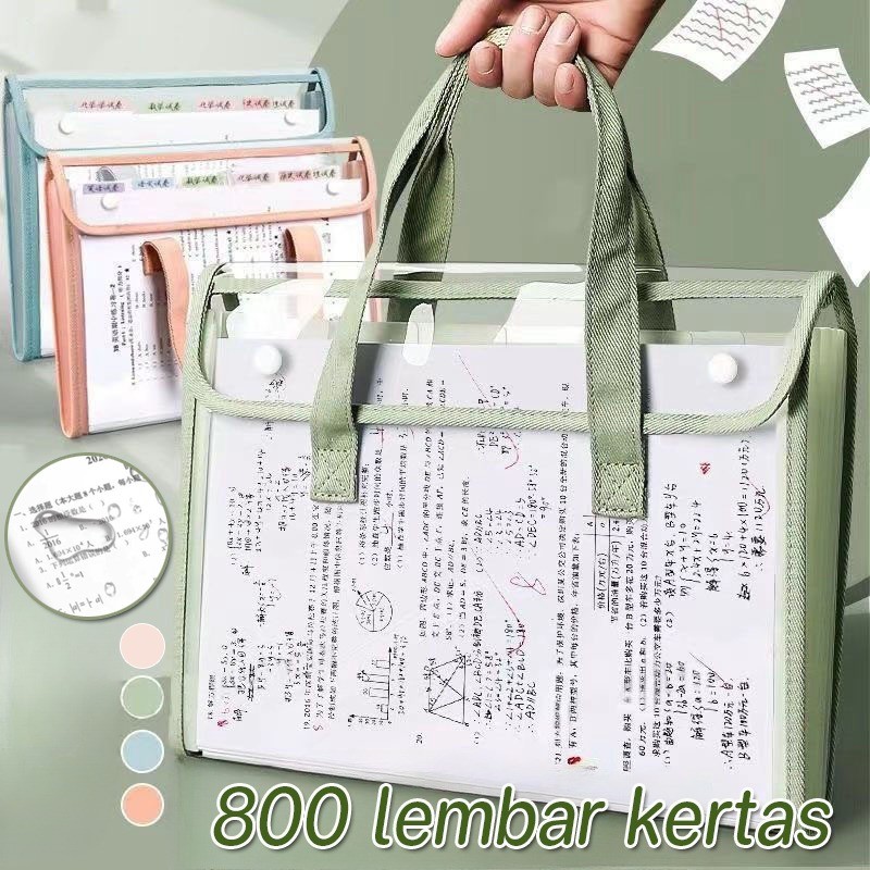 

NEW 13 Sekat Transparan File Folder Document Bag Tas Dokumen File A4 Ukuran Folio