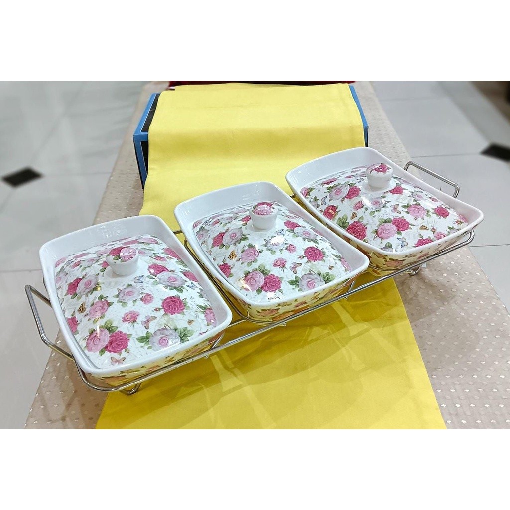 prasmanan set gandeng 3 keramik shabby prasmanan putar shabby