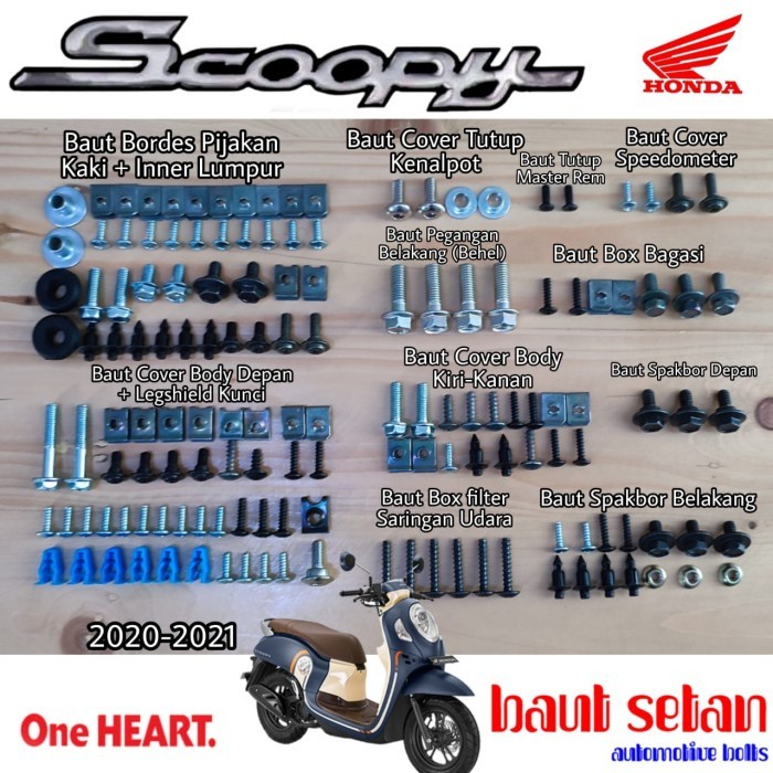 Baut Fullset Body Honda Scoopy Esp 2020-2021/Baut Fullbody Scoopy Esp Motorcycle