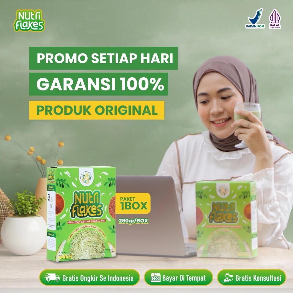 

Nutriflakes - Sereal Umbi Garut Efektif Atasi Permasalahan Asam Lambung, Maag, Gerd, Saluran Pencernaan dan Bantu Program Diet