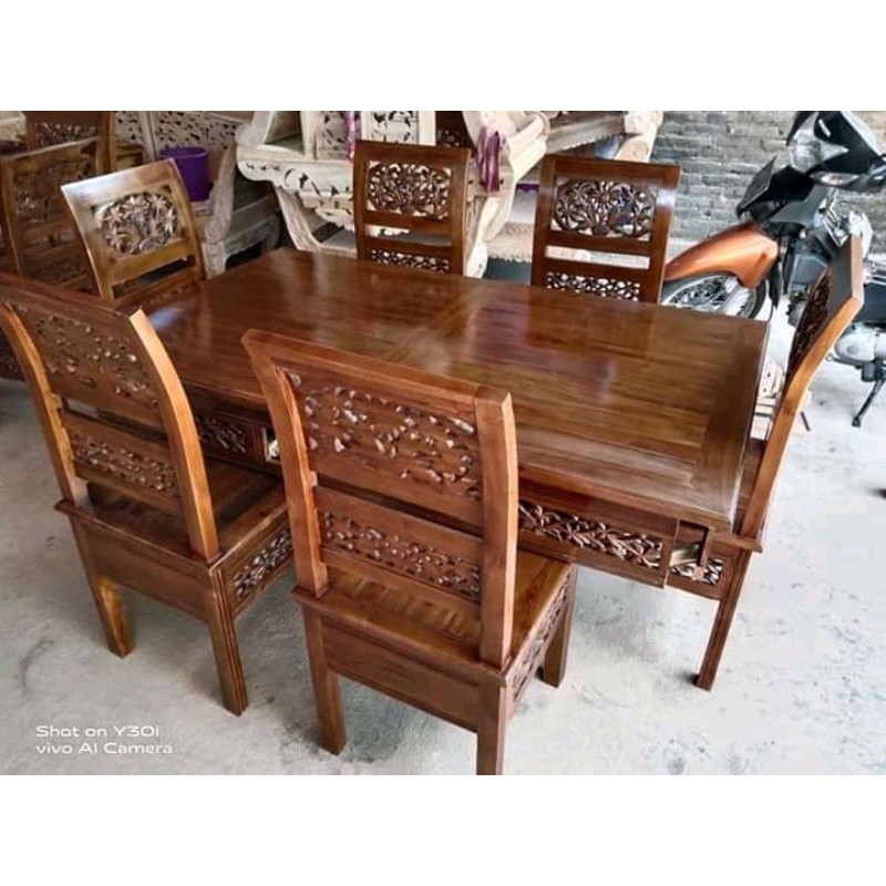 Meja Makan Minimalis Kayu Jati Model Kartini