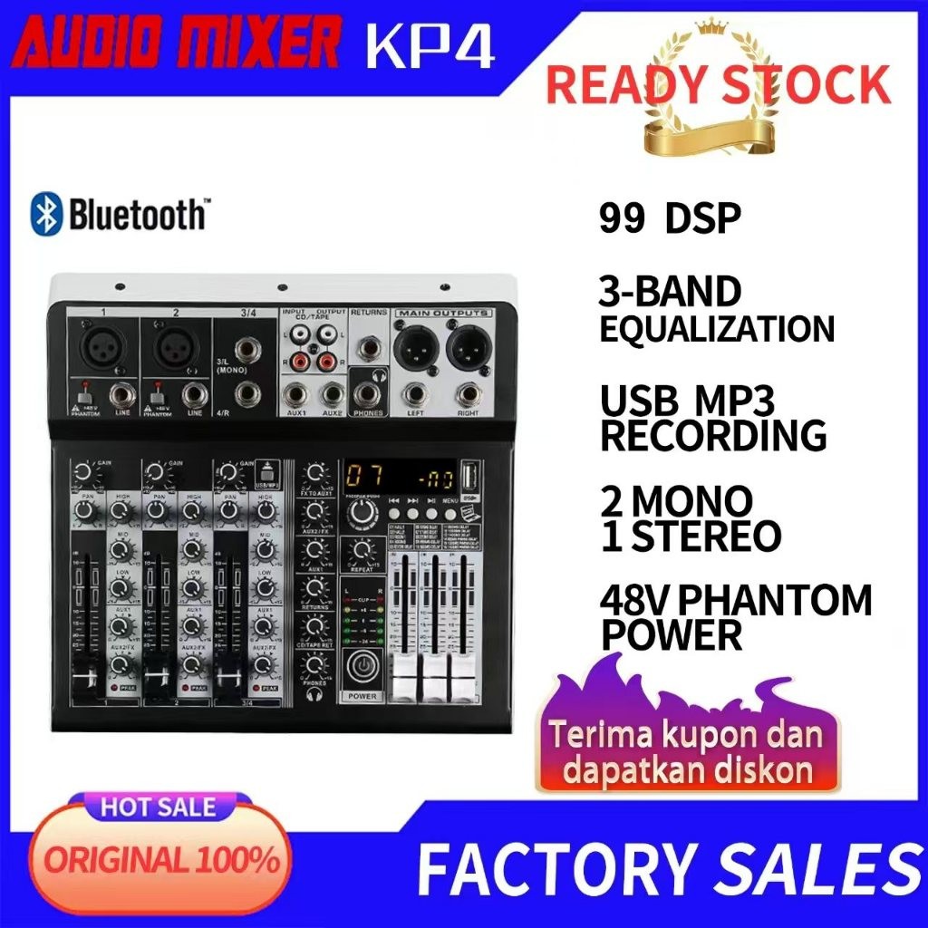 COD Ready Stock Saluran Aibedo 4 / 7 Sistem suara mixer audio profesional Bluetooth dsp Antarmuka au