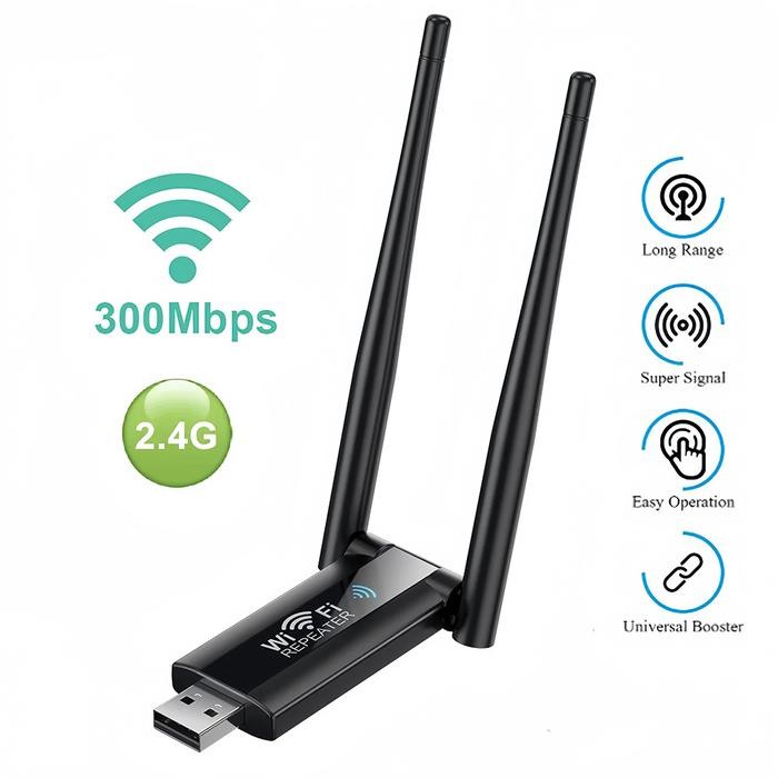300Mbps 2.4GHz USB Wireless WiFi Repeater Extender Router WiFi Signal Amplifier Booster Long Range