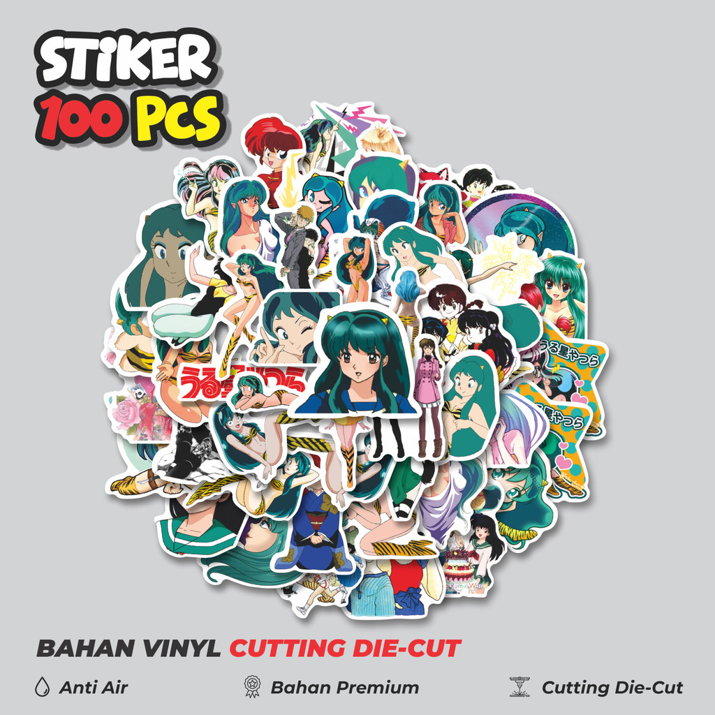 

Terbaru! 50 pcs Sticker Anime Urusei Yatsura Dekorasi Lucu Kreatif untuk Notebook, Skateboard, HP
