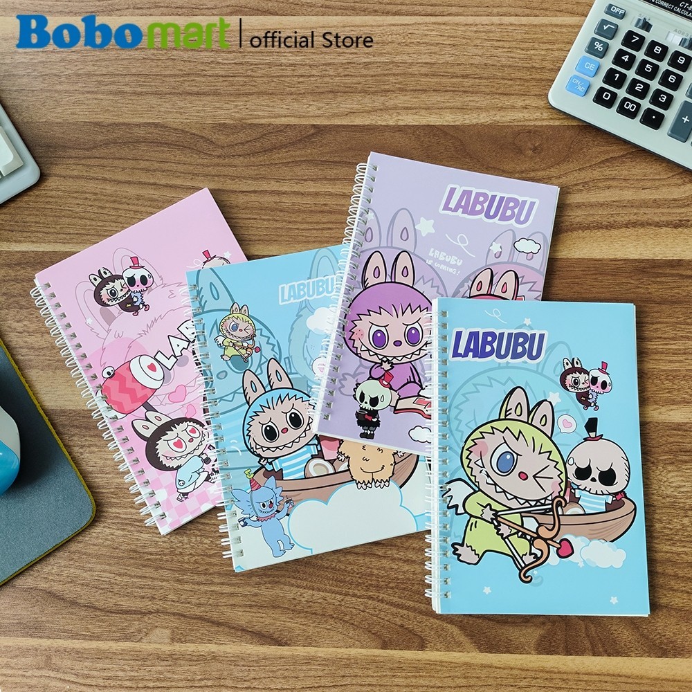 

BOBOMART Buku Tulis Catatan Bergaris Spiral Ruled Notebook Labubu A5 60 Lembar ZXB-2088-940