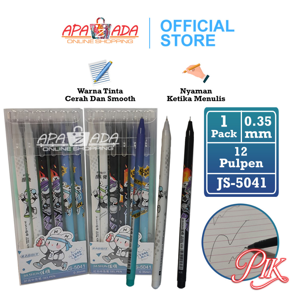 

Apazada Gel Pen / Pulpen Gel Tinta Hitam 0.35mm [1 Pack - 12 Pcs Pulpen] / Pena Gel Aodemei Smooth / Pen JS-5041