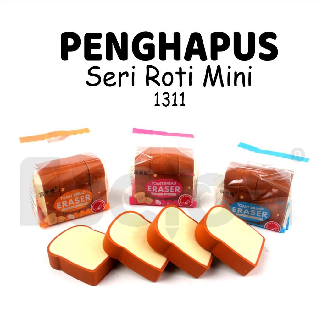

1pak Isi 4 Penghapus Roti 1311 / 1 set Eraser Bread