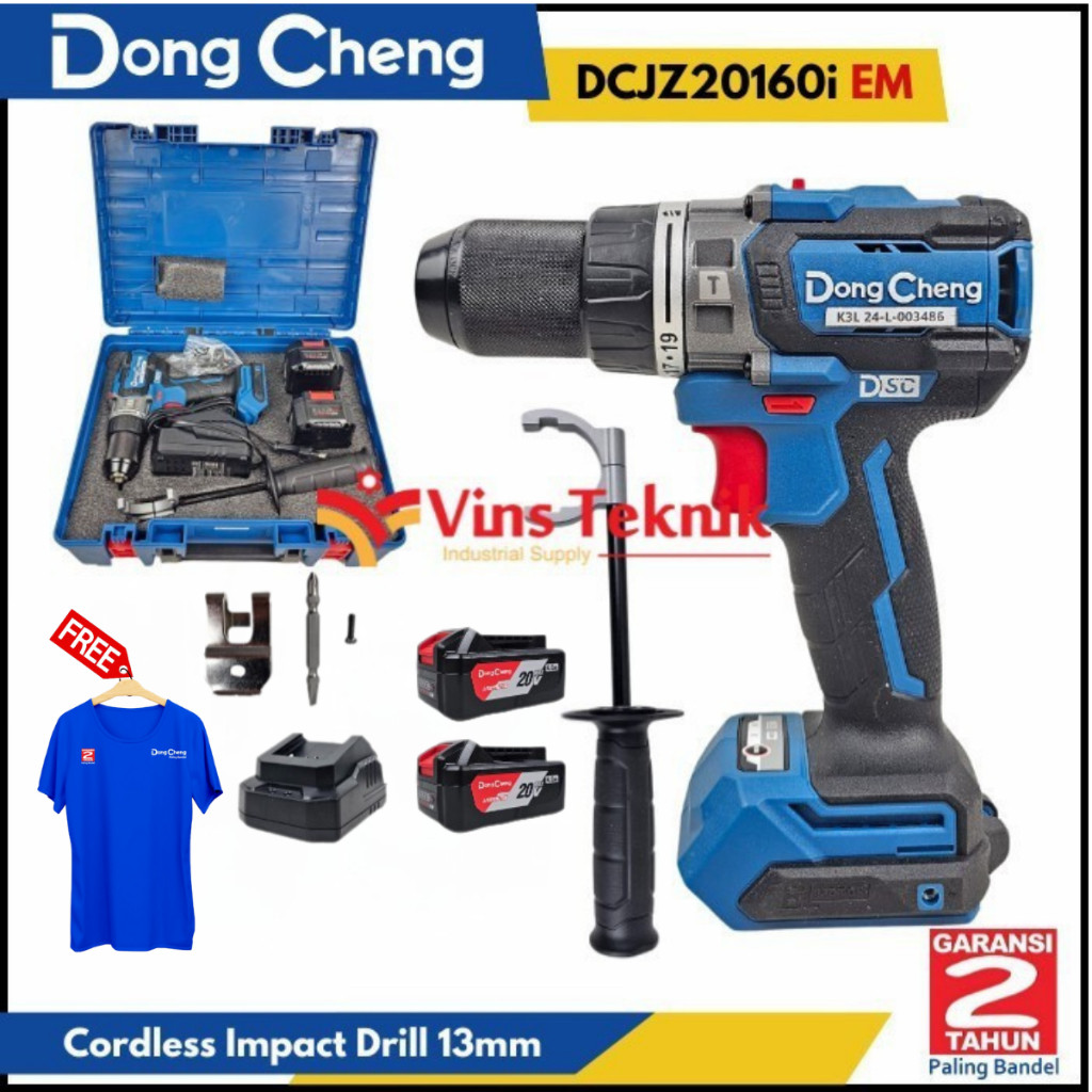 Mesin Bor Baterai Brushless Impact Drill 13mm DongCheng DCJZ20160 DCJZ20160i EM