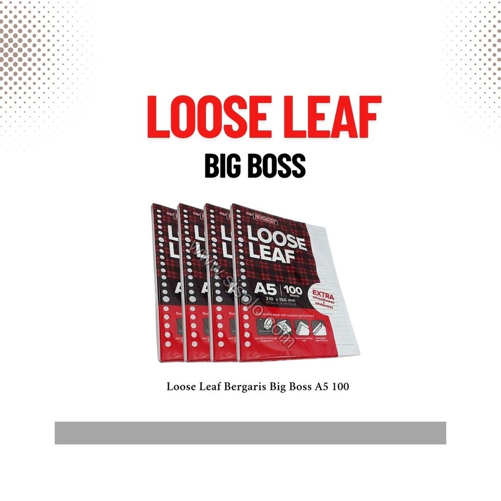 

Loose Leaf Bergaris Big Boss A5 100 Lembar Refill Kertas Binder Garis