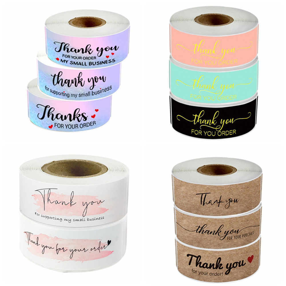 

120pcs Thank You for Your Order Stickers 7.5*2.5cm Rectangular Adhesive Seal Labels for Small Business, Handmade Goods, Bakeries