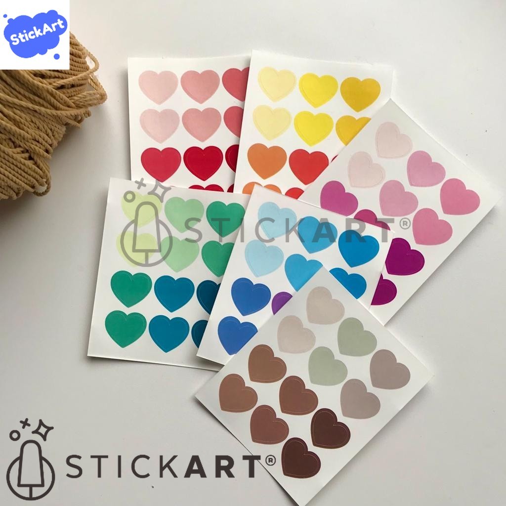 

[STICKART[ Heart Sticker 1,5cm/ Stiker Hati/ Stiker Dekorasi Jurnal BAHAN DAN KWALITAS PREMIUM