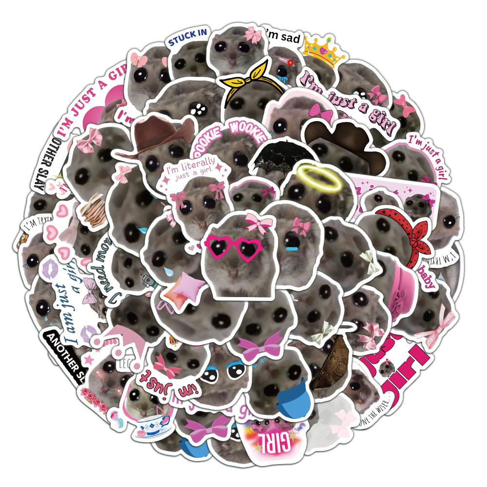 

56PCS Sad Mouse Sticker Creative Funny Waterproof Cute Decoration Sticker Hand Account Mobile Furniture Sticker Paste