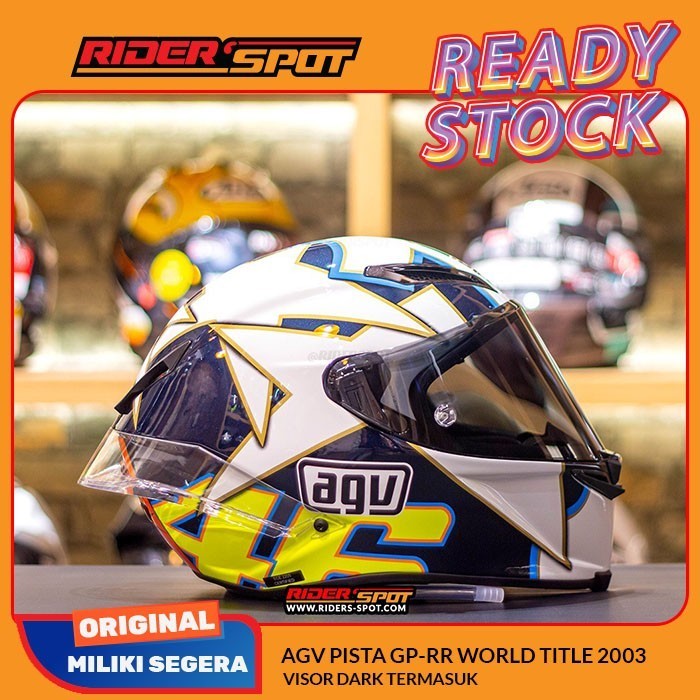 Helm Motor AGV Pista GP-RR World Title 2003 Full Face Helmet Italy 46