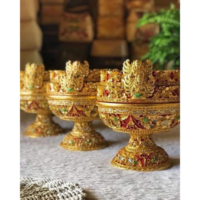 Dulang Cebol Susun 2 Fiber 23cm Kayu