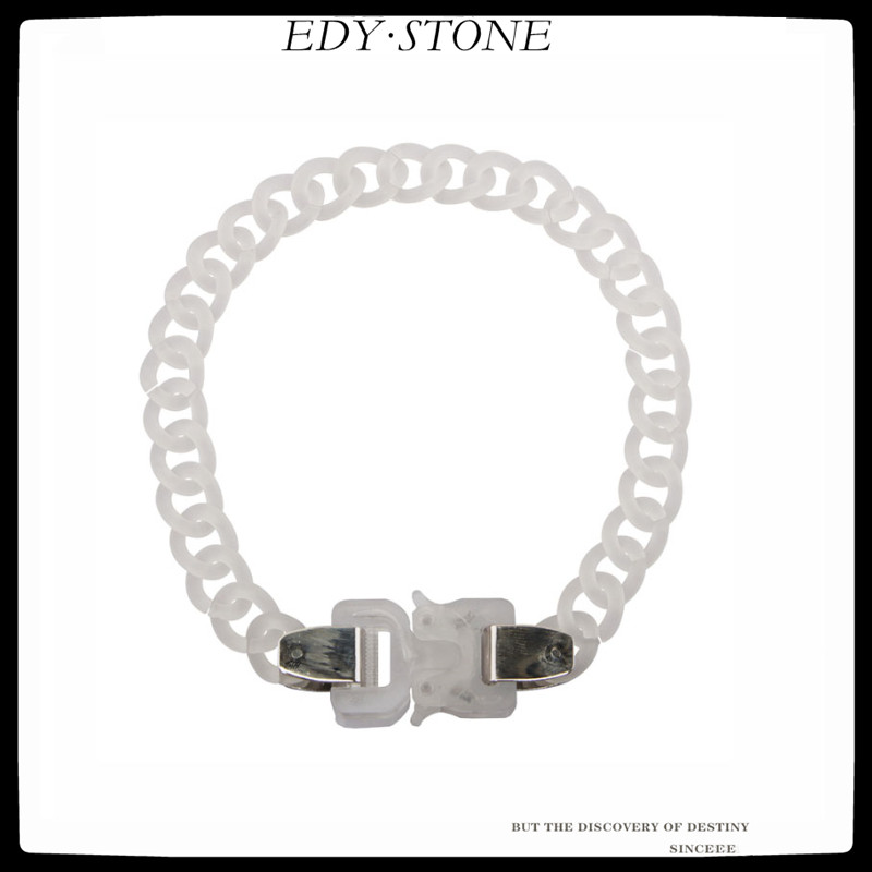 EDY 21SS Hip Hop Punk 1017 9SM ROLLERCOASTER TRACK ALYX PVC Letter Logo Buckle Bracelet For Men Wome
