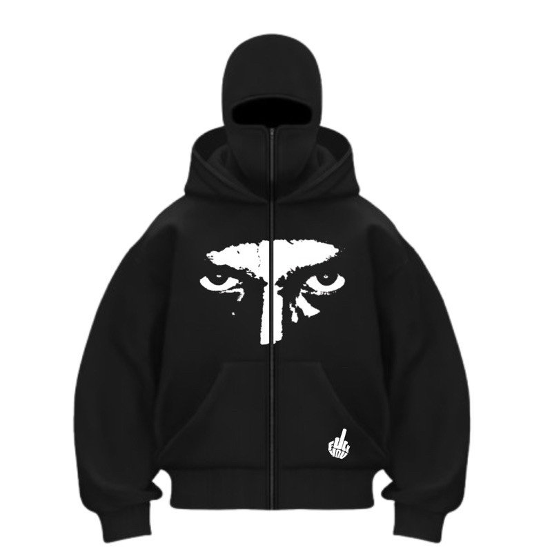 HOODIE BALACLAVA JACKET BOXY HOODIE BALACLAVA HOODIE NINJA ZIPPER FUCKYOU JACKET KEREN PRIA UNISEX N