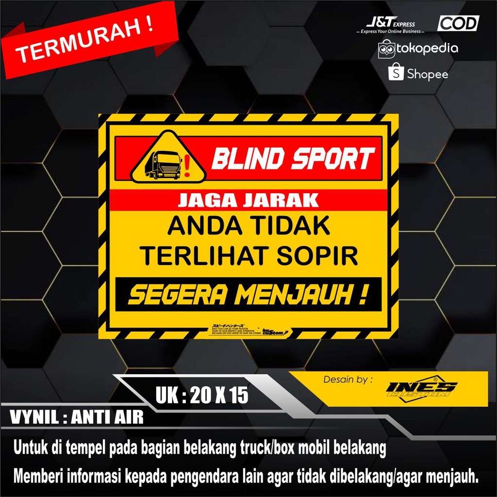 

STIKER VINYL BLIND SPORT 20 X 15 ANTI AIR ( TERMURAH !! )