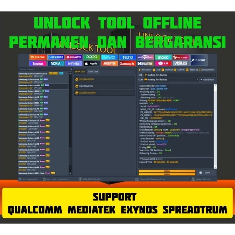 UNLOCK TOOL OFFLINE PERMANEN AKTIF SELAMANYA DAN BERGARANSI