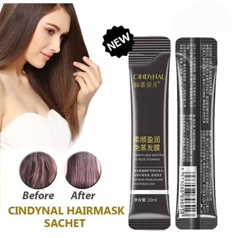 HAIR TREATMENT MASK CINDYNAL HAIRMASK MASKER RAMBUT RUSAK MASKER PELURUS RAMBUT TANPA CATOK GrosirMe