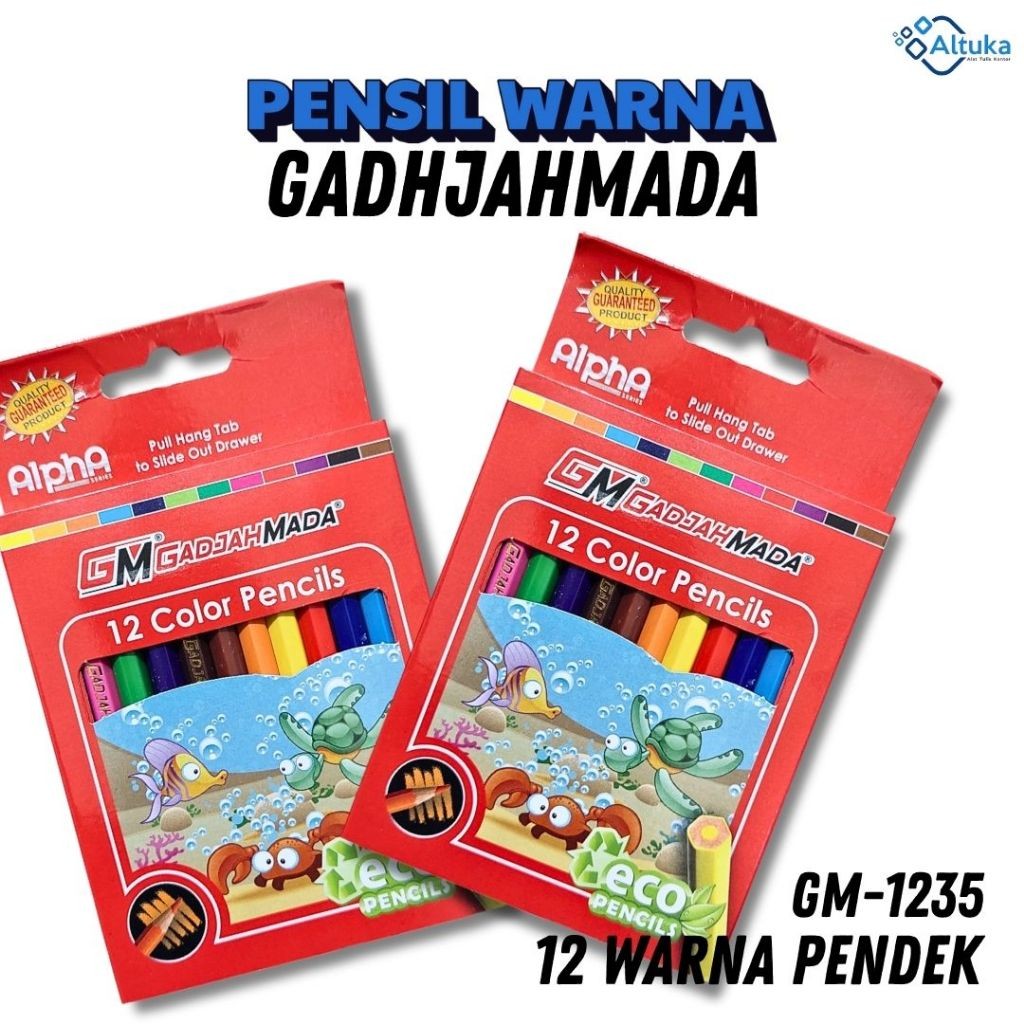 

Pensil Warna Murah Pendek 12 Warna GM-1235 / Color Pencils GadjahMada