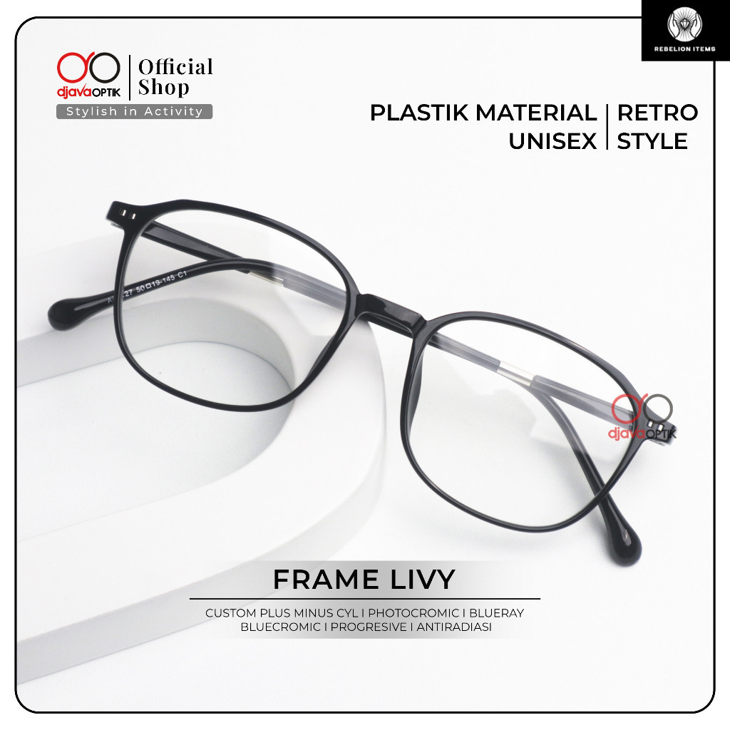 DJAVA OPTIK - Frame Livy - Kacamata Korea Plastik Lentur Kotak Terbaru