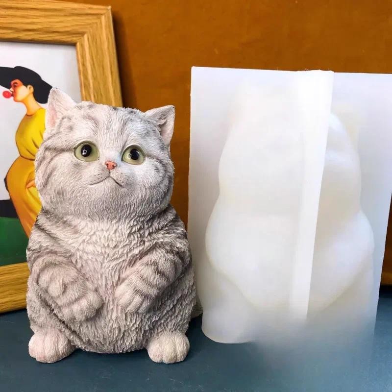 

Super Large Cat Silicone Candle Mold 3D Cute Kitten Plaster Animal Mold Silicone Candle Making Mold Resin Casting Epoxy Mold for