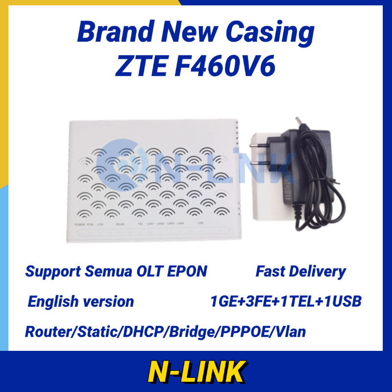 New ZTE ONU EPON F460 V6 1GE ONT WiFi Modem – WiFi Support for All OLT EPON, HIOSO, HSGQ, Bridge ONU