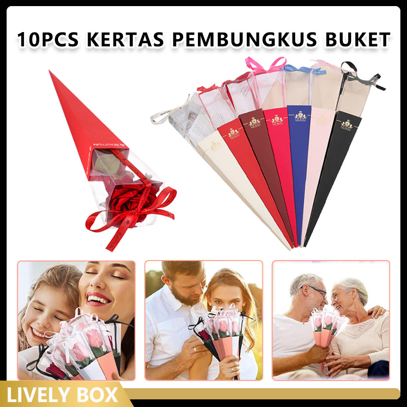 

Single Rose Box / Box Mika Plastik Bunga Satuan / Kertas Bunga / Barang Florist/Beautylife
