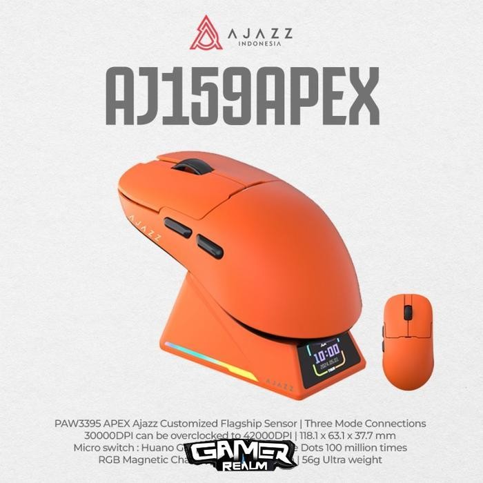 Ajazz AJ159 APEX 8K Three Mode Wireless + Magnetic Charging Base Gaming Mouse