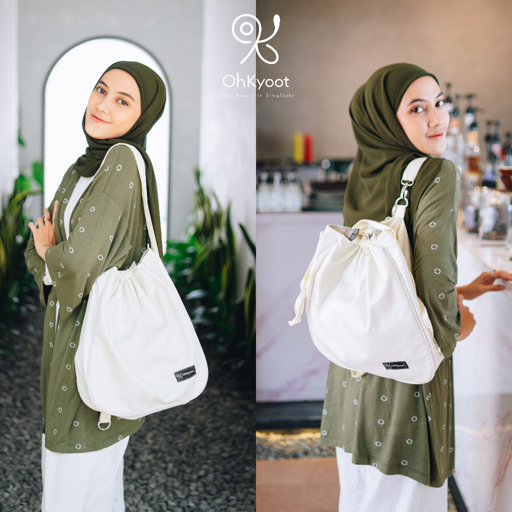 OhKyoot | Alesha Bag - Totebag & Backpack Mix - Tas Selempang Punggung - Tas Kuliah Wanita - Tas Kam
