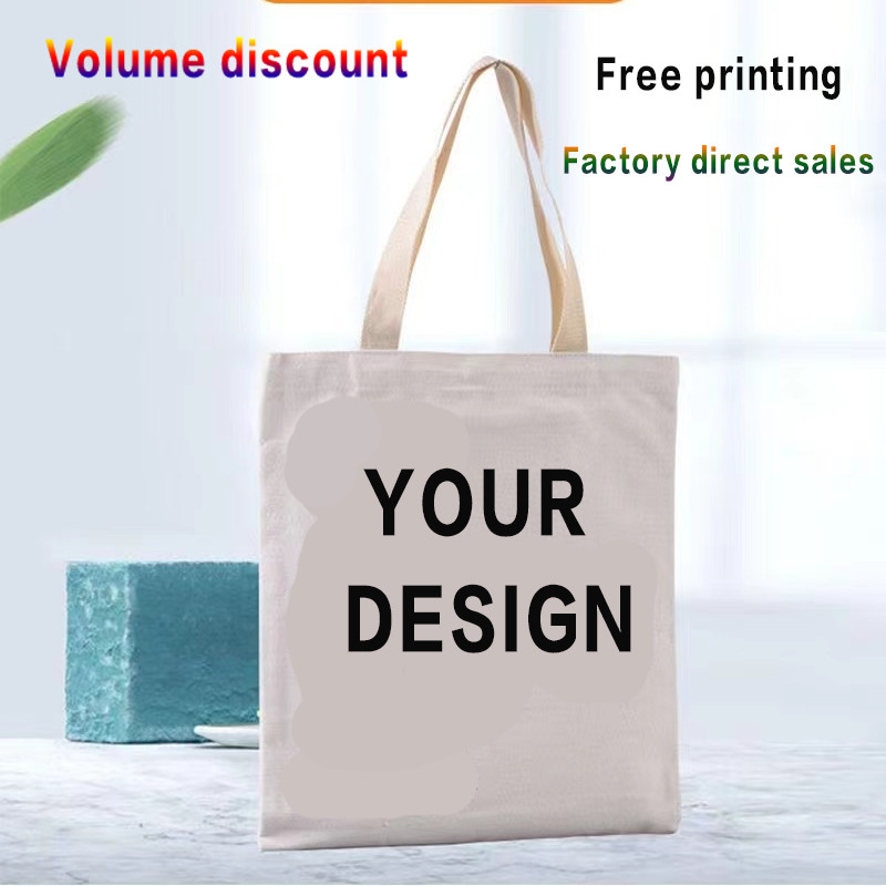 Canvas Tote bag custom printed logo bag thickened three-dimensional canvas bag wholesale custom shop