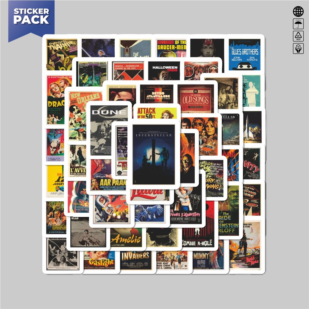 

[100PCS]Stiker Pack Stiker Film Retro Vintage Klasik Aesthetic Vinyl Anti Air Dekorasi Sticker Laptop Buku Journal Koper Helm Casing HP Gitar Helm Skateboard
