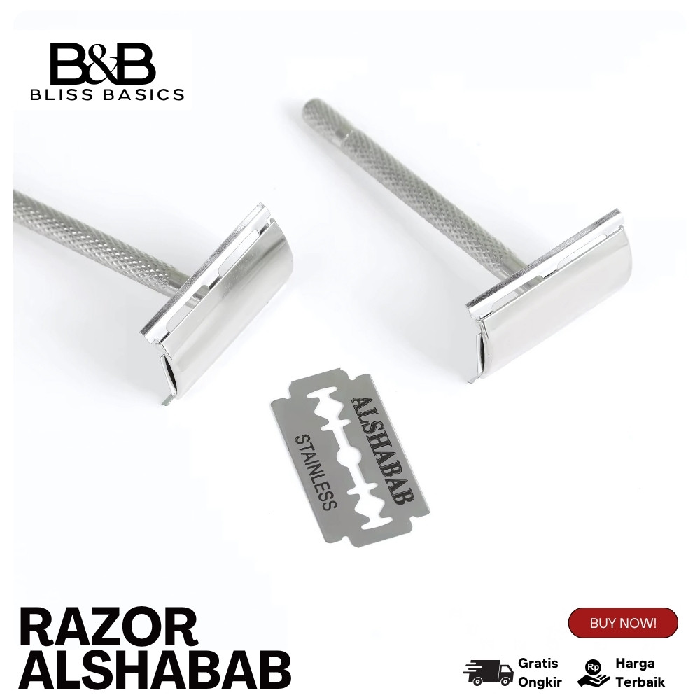 GROSIR (1 BOX ISI 30 PCS)  Alat Cukur+Silet Gagang Besi ALSHABAB/Alat Cukur Kumis/Cukuran Kumis