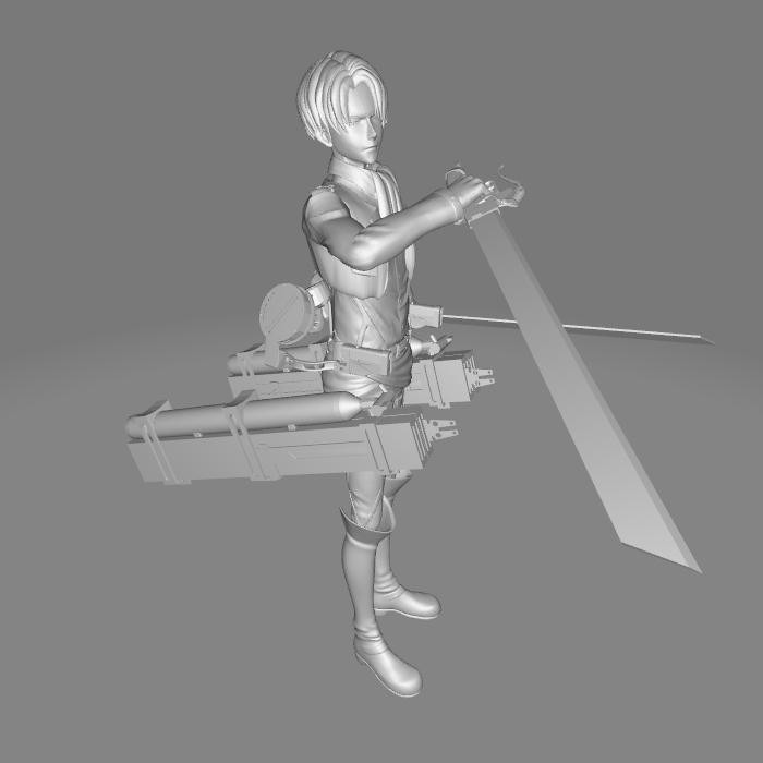 Diorama Figure Miniatur AOT Levi Ackerman  Skala 64