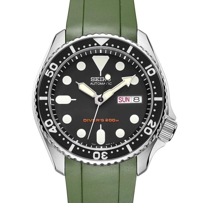 Crafter Blue Curved End Rubber Strap for Seiko SKX Series (CB10) - Hijau