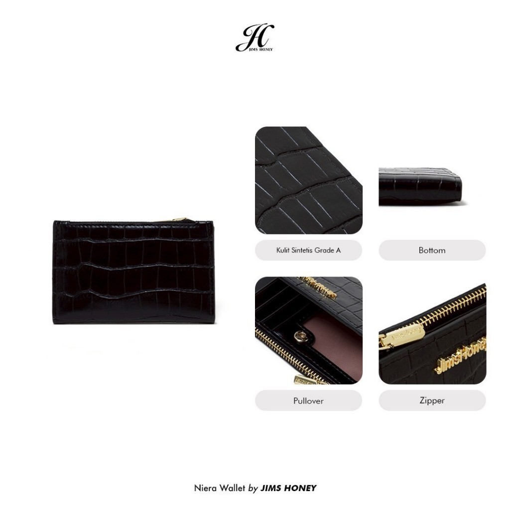JIMS HONEY Dompet Croco Wanita NIERA WALLET Kartu Kulit PU Dompet Perempuan Cewek