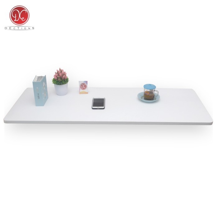 Meja Lipat Dinding Besar 120x50cm - Meja Belajar Laptop Tempel Dinding - Putih, 100x50cm