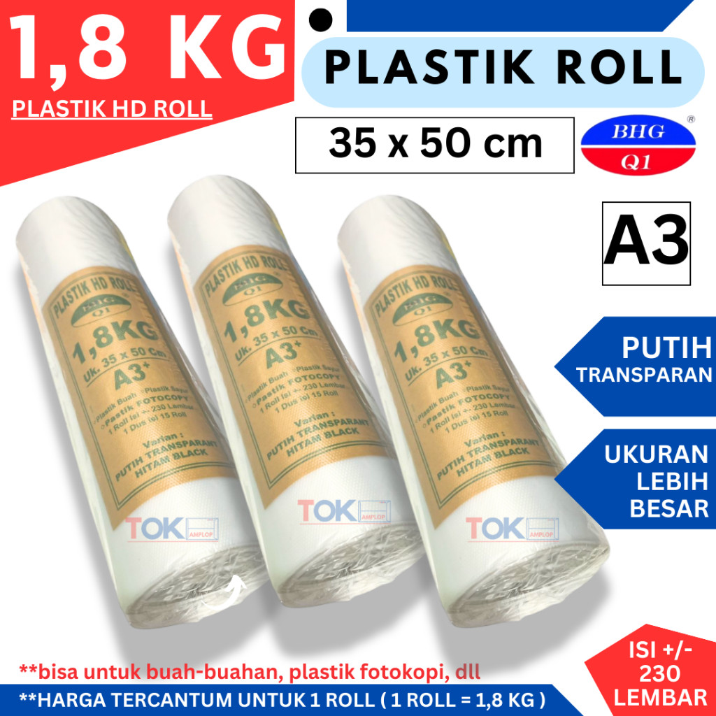 Plastik HD Roll  1.8 Kg 35 x 50 cm - Plastik Buah Tebal Co