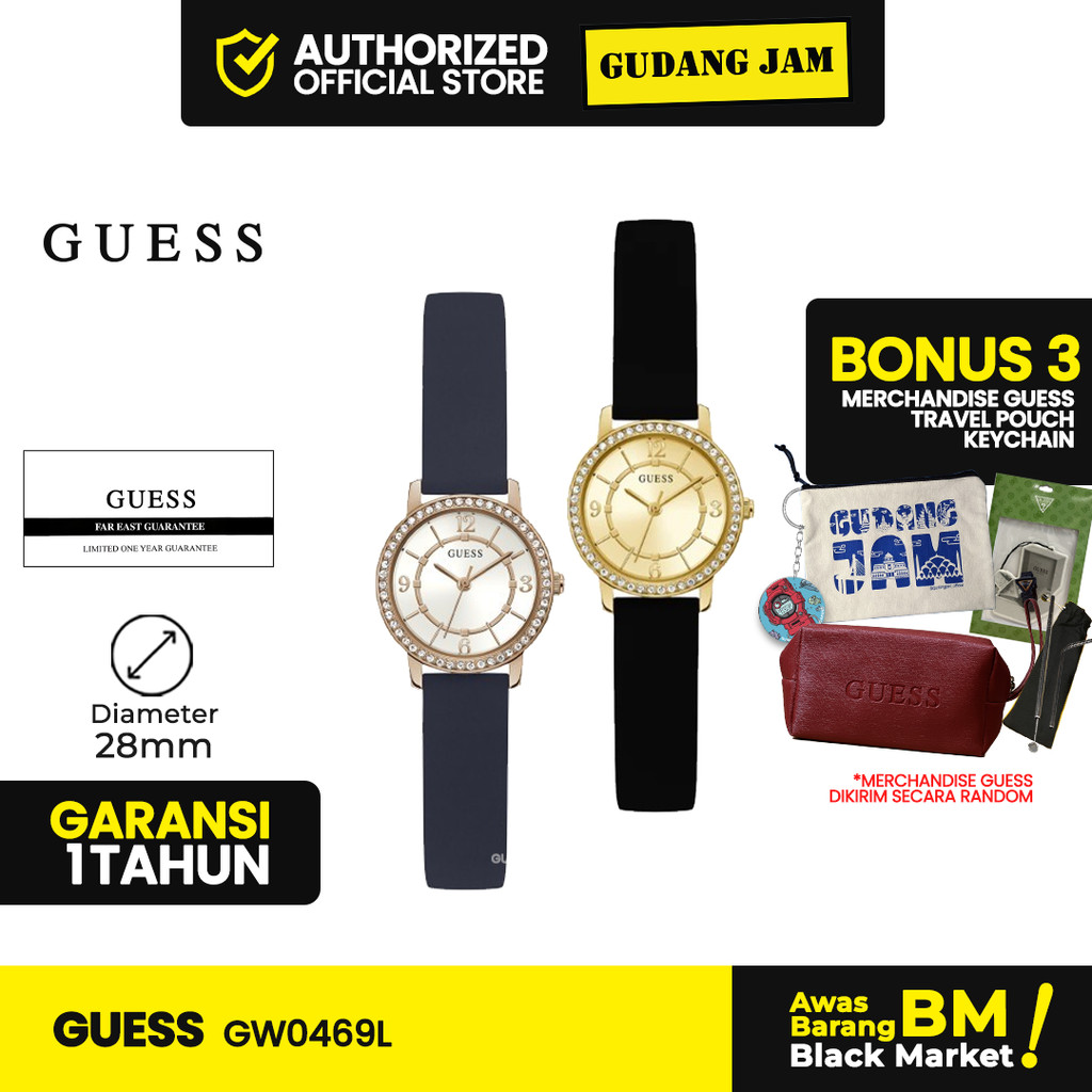 Guess Watch Wanita GW0469 Melody Silicone Strap