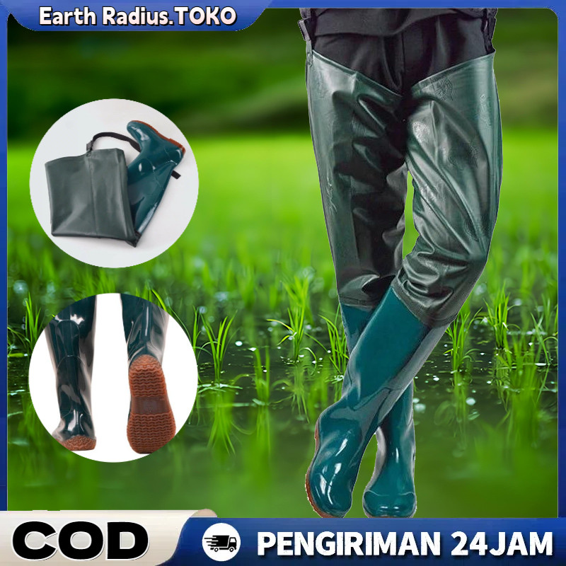 Sepatu Boots Wanita Pria Celana Sawah Panjang Anti Air Sepatu Keong Elastis Sepatu Boot Sawah Panjan