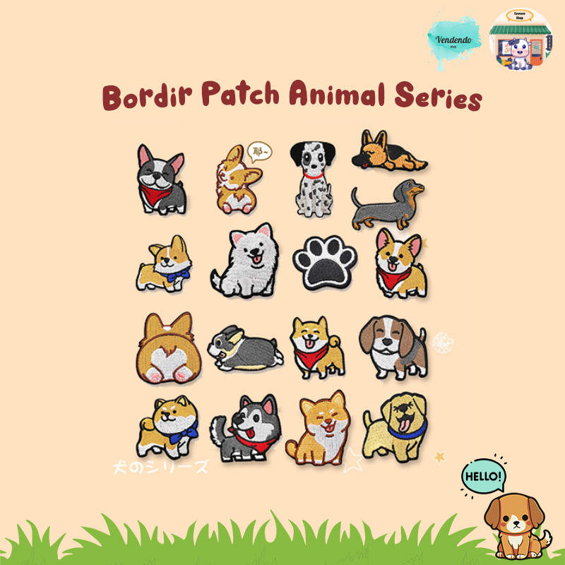 BORDIR PATCH DOG SERIES IRON ON/ IRON PATCH DOG BORDIR / Bordir Patch Baju setrika BORDIR KLATEN