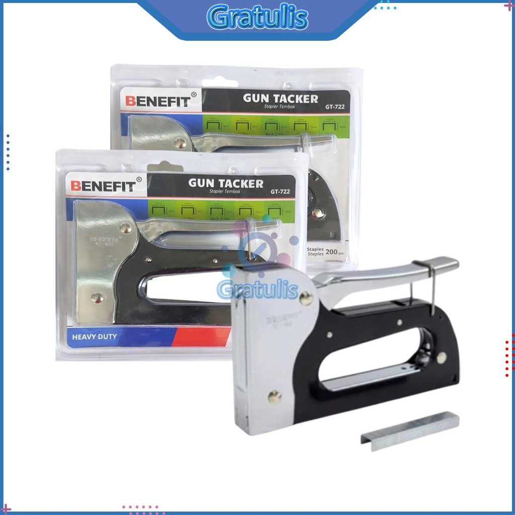

STAPLER TEMBAK BENEFIT [GT-722/1 SET] / GUN TACKER GT722 / STAPLES STEPLES BESAR GT 722